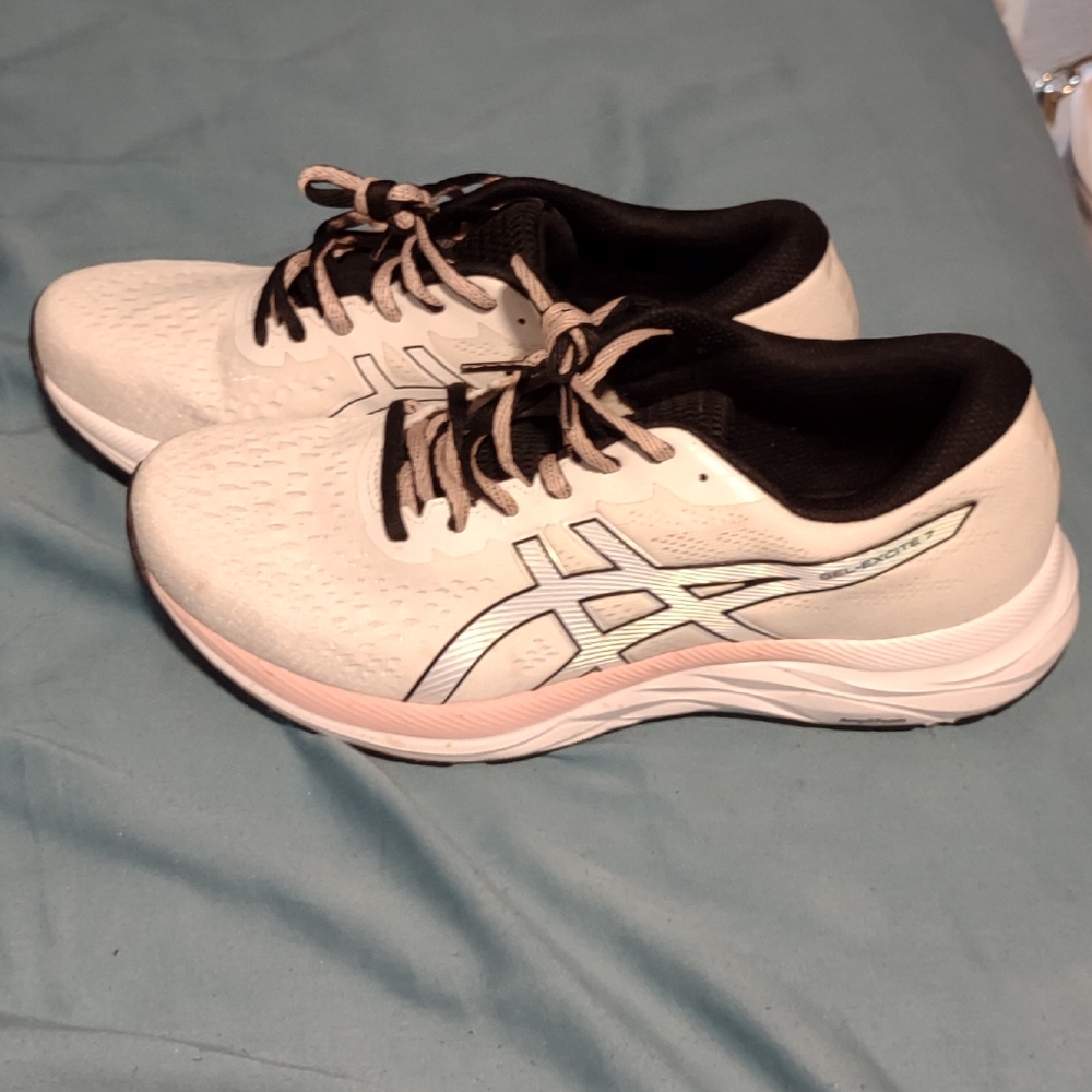 Women's size 11, Asics, white and pink